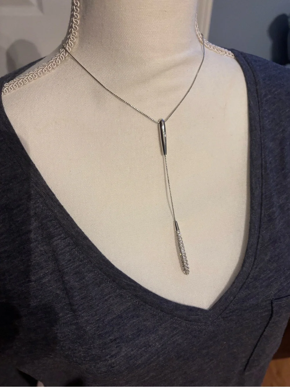 Sterling Silver Lariat Necklace
